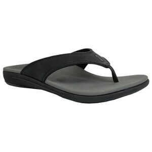 REVITALIGN Men's Yumi Leather Flip-Flop Size (8D Wide Fit) Black